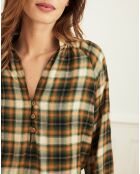 Blouse Buisson à carreaux marron