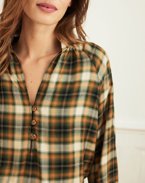 Blouse Buisson à carreaux marron