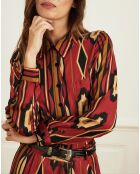 Chemise Cavalier imprimée rouge