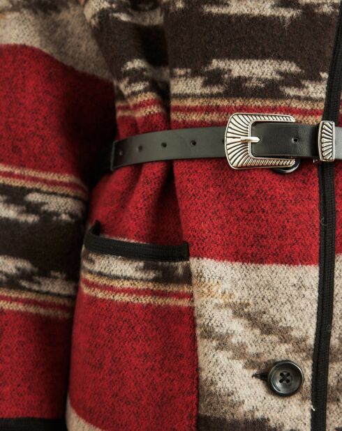 Manteau en Laine mélangée Manoir ethnique rouge/beige/noir