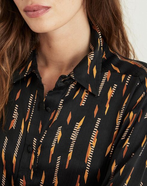 Chemise Carnet plumes noire
