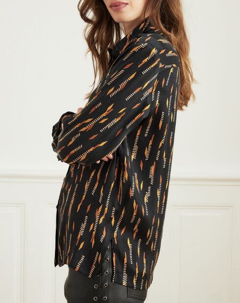 Chemise Carnet plumes noire
