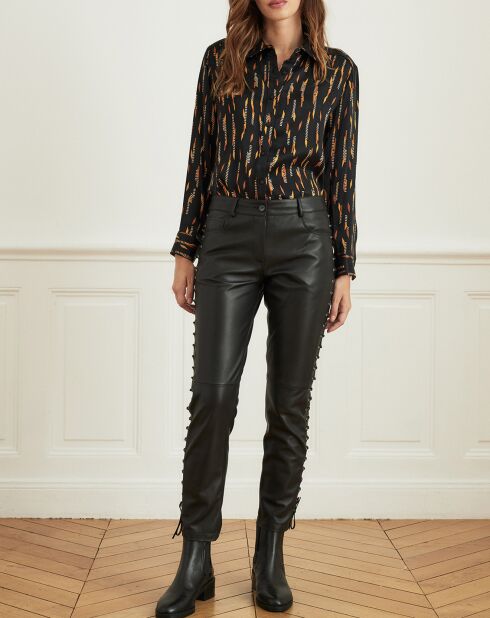 Zwart notitieboekshirt met veren