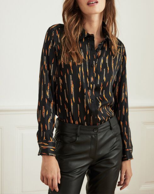 Zwart notitieboekshirt met veren