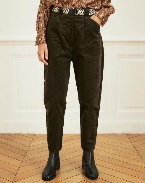 Pantalon en Velours côtelé Passage kaki