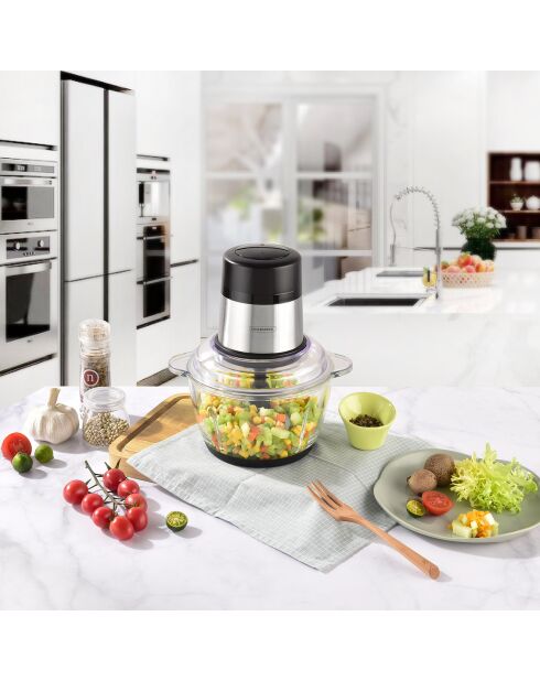 Hachoir électrique en inox multicolore