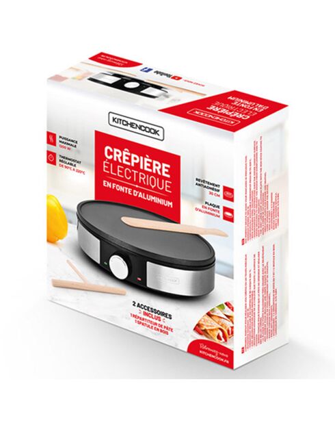 Crêpière Electrique en fonte d'aluminium Maxicrêpe noir/gris