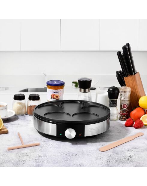 Crepiere Electrique en fonte d'aluminium Minicrêpe noir/gris