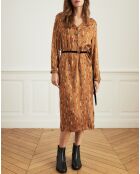 Robe Réaction plumes camel