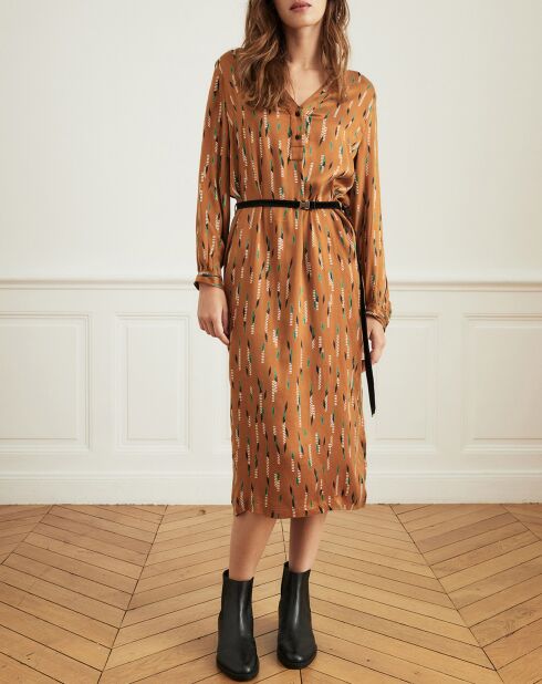 Robe Réaction plumes camel