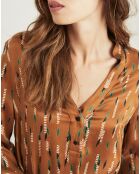 Robe Réaction plumes camel