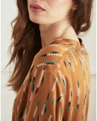 Robe Réaction plumes camel