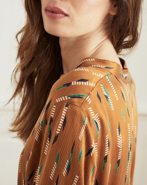 Robe Réaction plumes camel