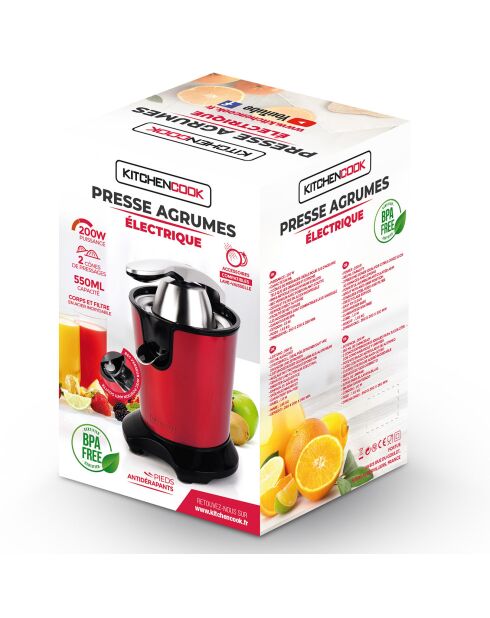 Presse-Agrume électrique rouge - 550 ml