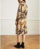 Robe Remède kimono satinée camel