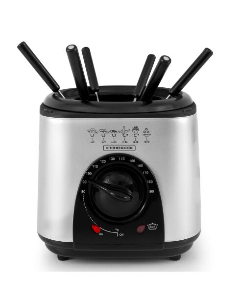 Friteuse électrique avec service à fondue grise - 1 L