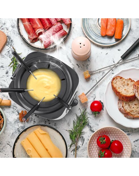 Friteuse électrique avec service à fondue grise - 1 L