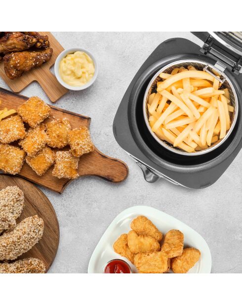 Friteuse électrique avec service à fondue grise - 1 L