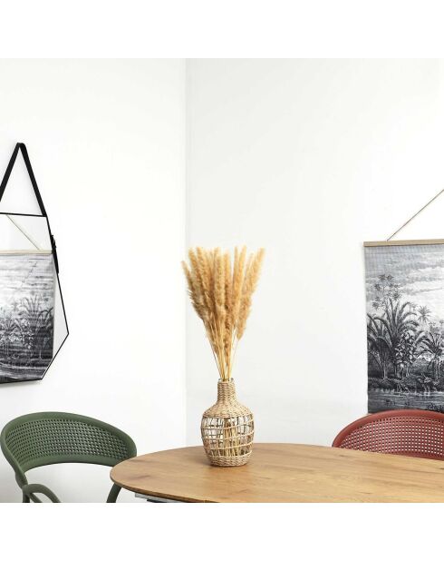 Vase Dame Jeanne tréssée beige - 18x25.5x16 cm