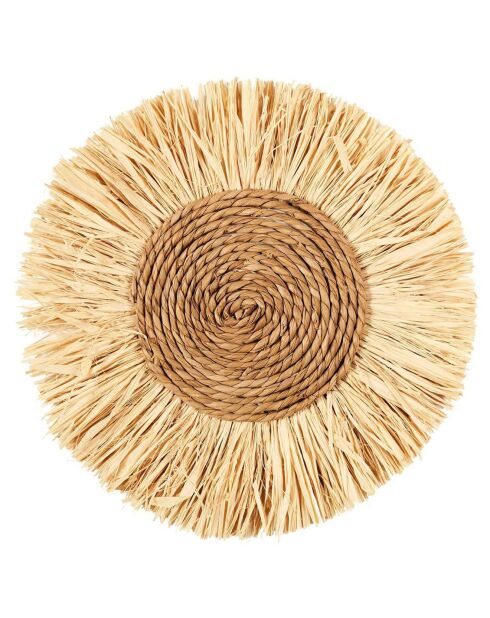 Décoration murale ethnique beige - D. 37 cm