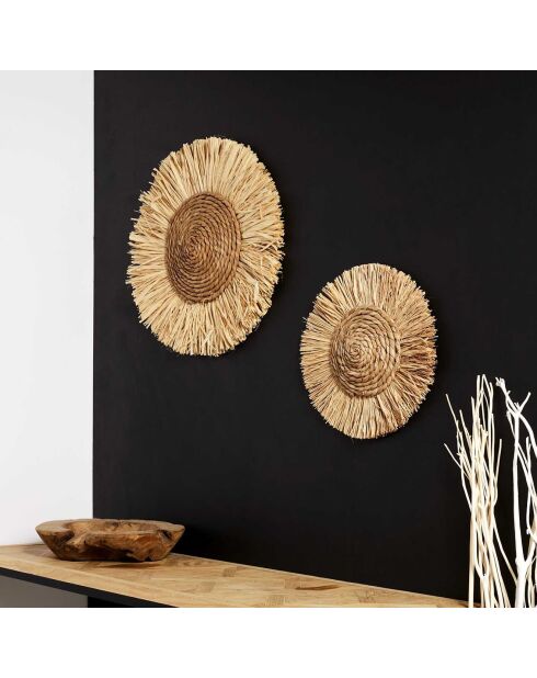 Décoration murale ethnique beige - D. 37 cm