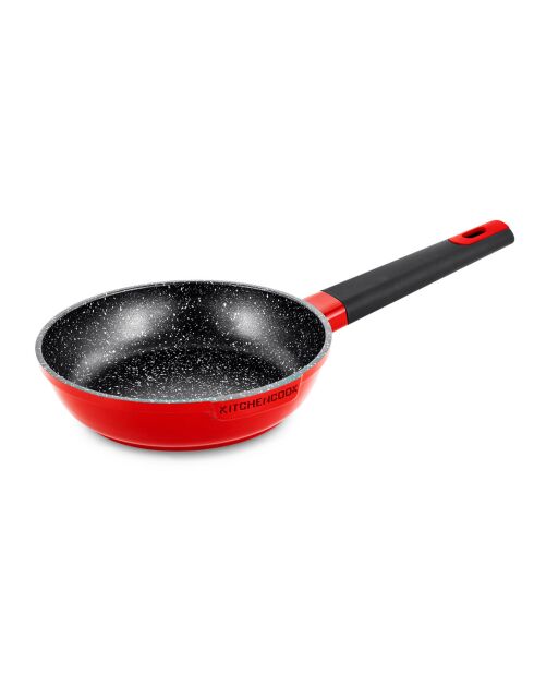 Poêle en fonte d'aluminium rouge - D.20 cm