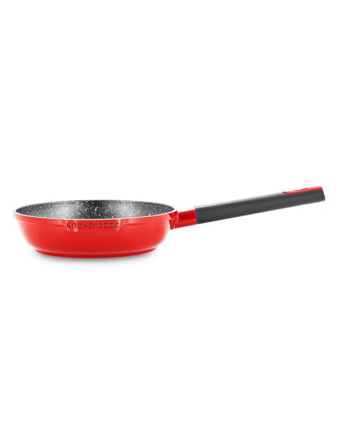 Poêle en fonte d'aluminium rouge - D.20 cm