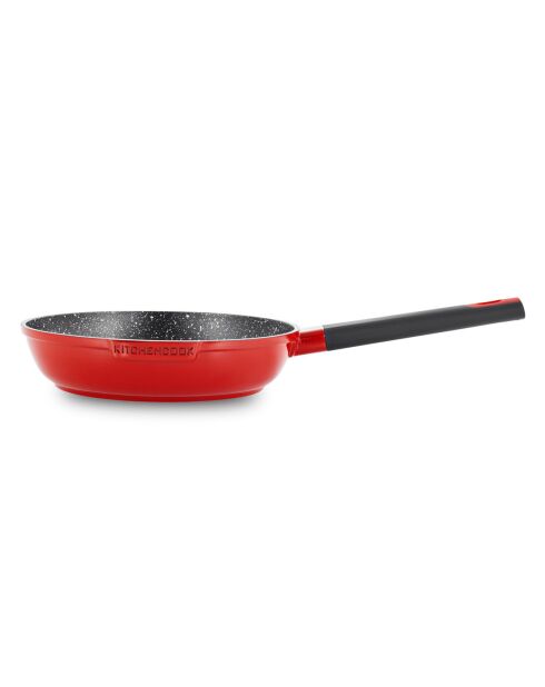 Poêle en fonte d'aluminium rouge - D.24 cm