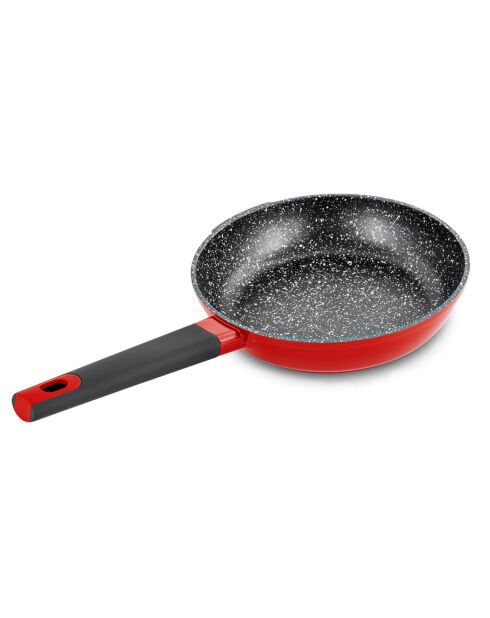 Poêle en fonte d'aluminium rouge - D.24 cm