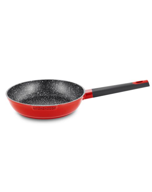 Poêle en fonte d'aluminium rouge - D.24 cm