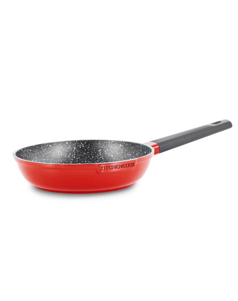 Poêle en fonte d'aluminium rouge - D.24 cm