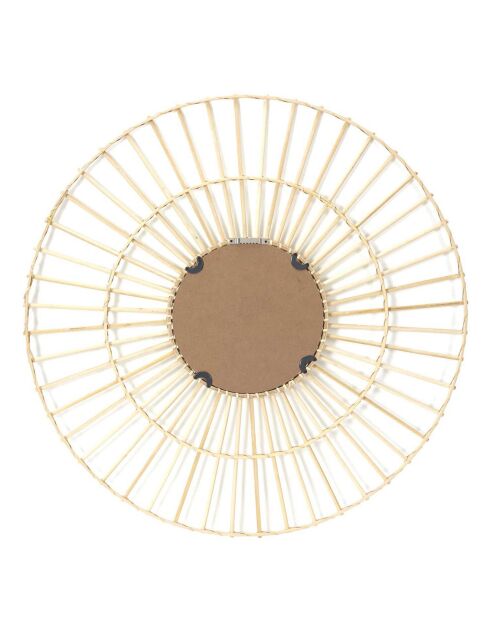 Miroir en rotin marron - D.75 cm
