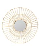 Miroir en rotin marron - D.75 cm