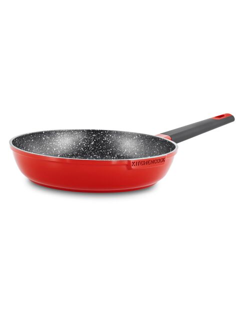 Poêle en fonte d'aluminium rouge - D.26 cm