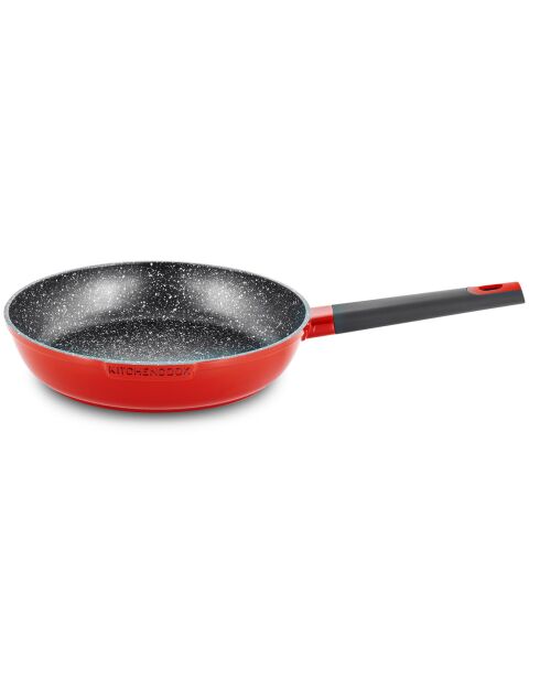 Poêle en fonte d'aluminium rouge - D.26 cm