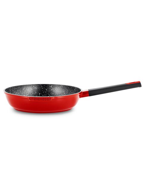 Poêle en fonte d'aluminium rouge - D.28 cm