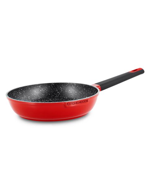 Poêle en fonte d'aluminium rouge - D.28 cm