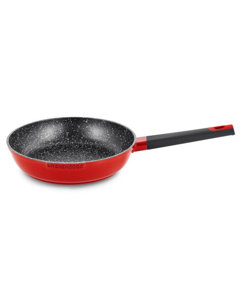 Poêle en fonte d'aluminium rouge - D.28 cm