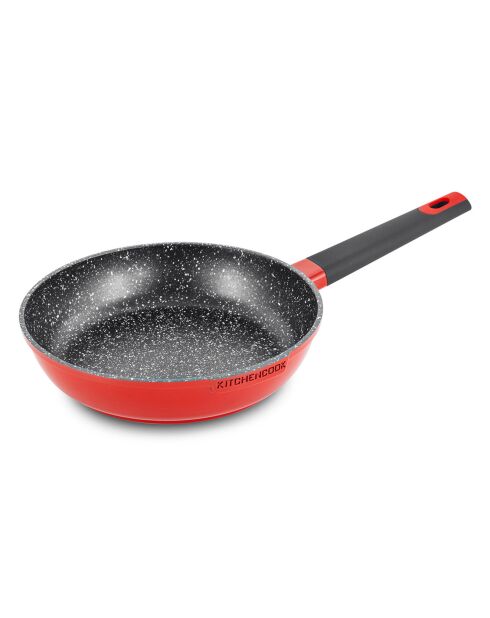 Poêle en fonte d'aluminium rouge - D.28 cm