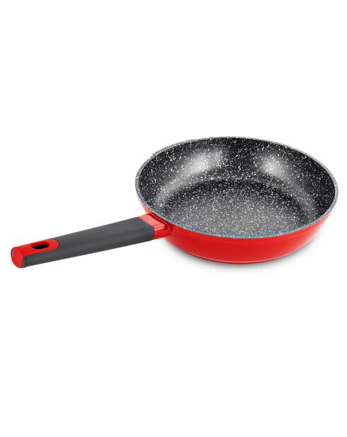 Poêle en fonte d'aluminium rouge - D.28 cm
