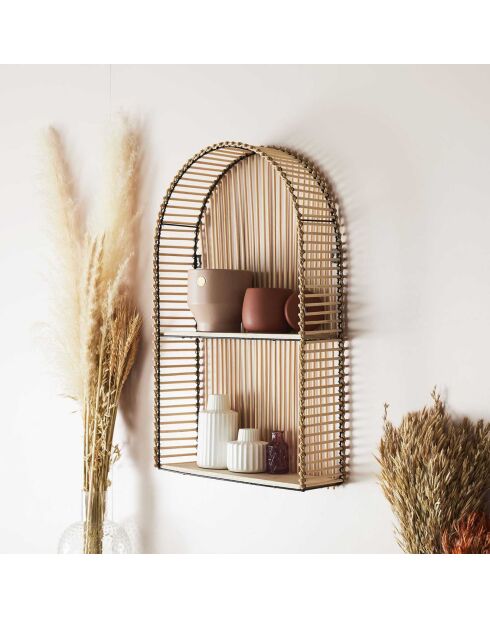 Etagère fenêtre Java marron/noir - 37x61x12 cm
