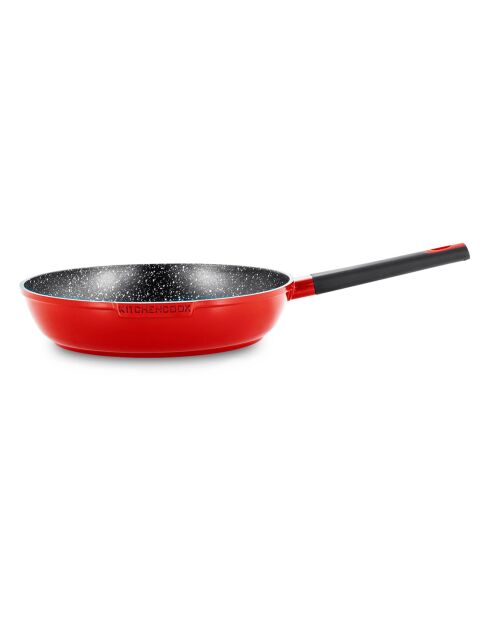 Poêle en fonte d'aluminium rouge - D.30 cm