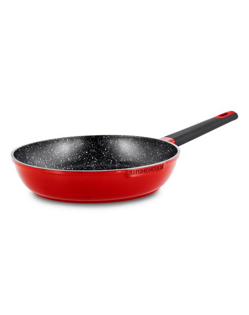 Poêle en fonte d'aluminium rouge - D.30 cm