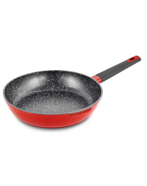 Poêle en fonte d'aluminium rouge - D.30 cm