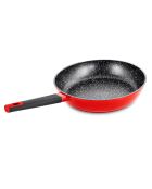 Poêle en fonte d'aluminium rouge - D.30 cm