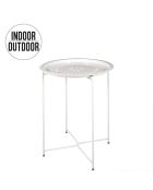 Table d'appoint en métal blanc - 47x60x47 cm