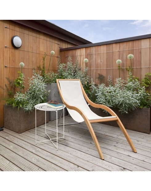 Table d'appoint en métal blanc - 47x60x47 cm