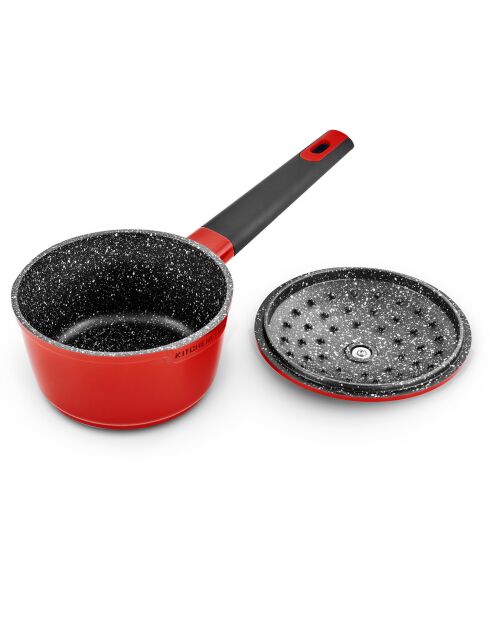 Casserole en fonte d'aluminium rouge - D.16 cm