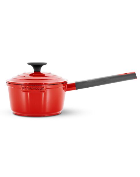 Casserole en fonte d'aluminium rouge - D.16 cm