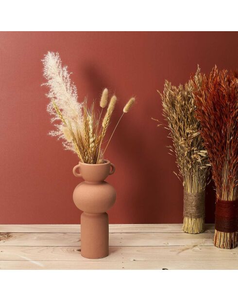 Vase en céramique Arty terracotta -11.5x25.5x11.5 cm